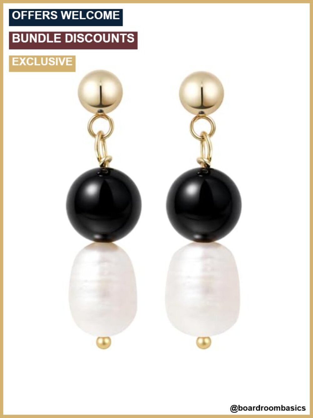 Freshwater Pearl Natural Stone Earrings 304 Stainless Steel Handmade Minimalist